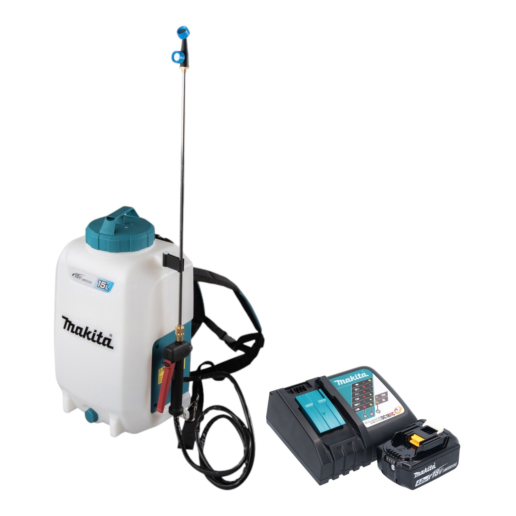 Makita DUS 158 RM Akku Druckspritze 18 V 15 l 5 0 bar 1x Akku 4 0 Ah Ladegeraet 0 - toolbrothers