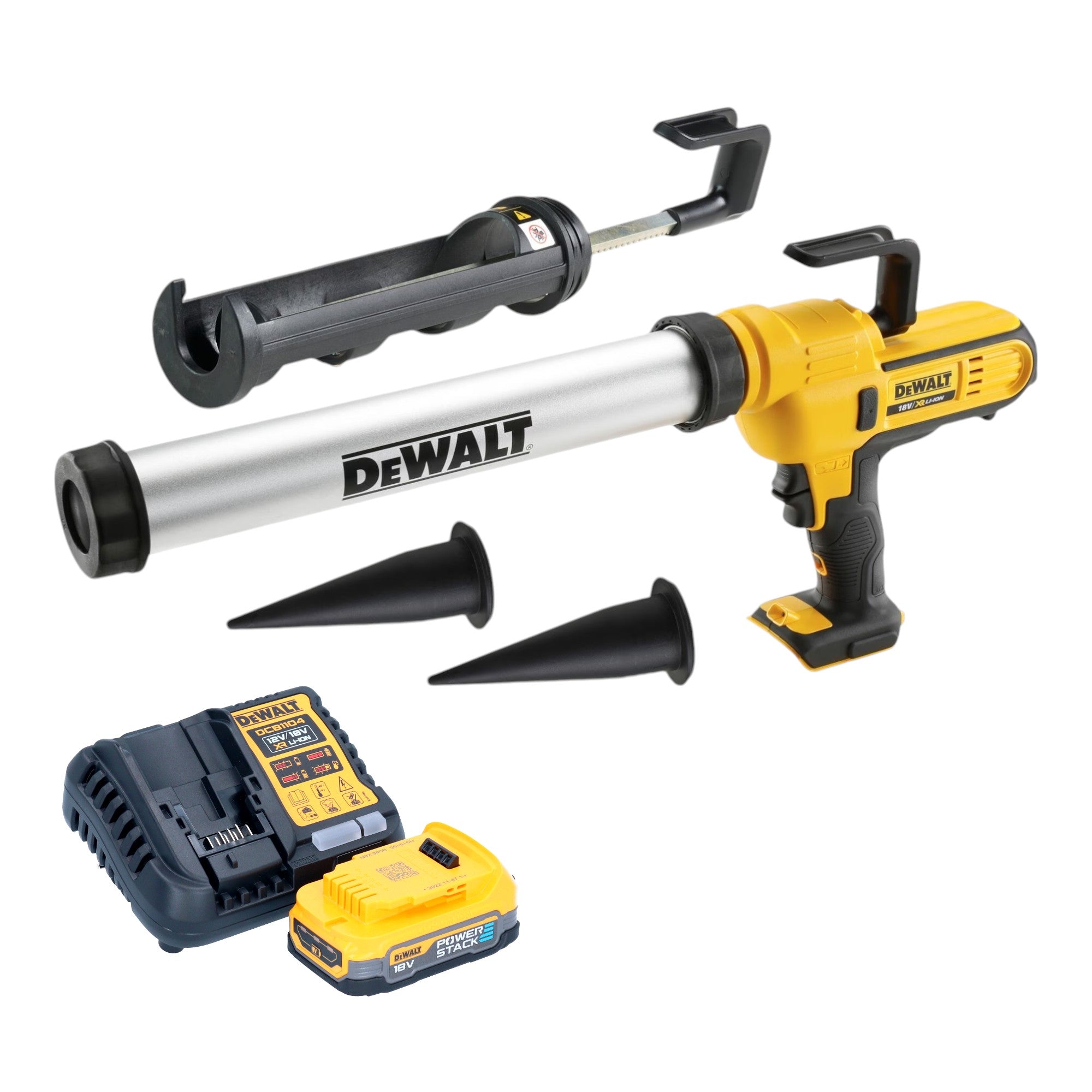 DeWalt DCE 581 E1K Akku Kartuschenpistole 18 V 310 ml 1x Powerstack Akku 1 7 Ah Ladegeraet Koffer 0 - toolbrothers
