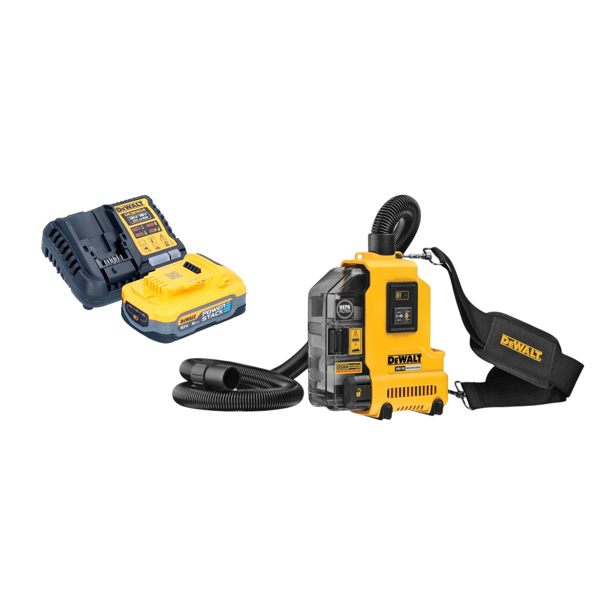 DeWalt DWH 161 H1 Akku Universalabsaugung 18 V 0 21 l Brushless 1x Powerstack Akku 5 0 Ah Ladegeraet 0 - toolbrothers