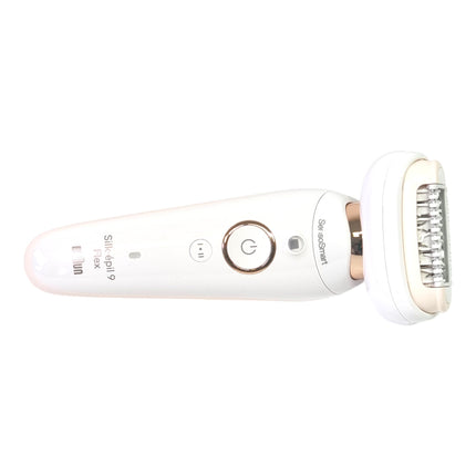 BRAUN Silk-pil 9 Flex 9-100 Coffret beauté Epilateur Femme + brosse nettoyante visage FaceSpa + 9 accessoires + housse blanche / dorée