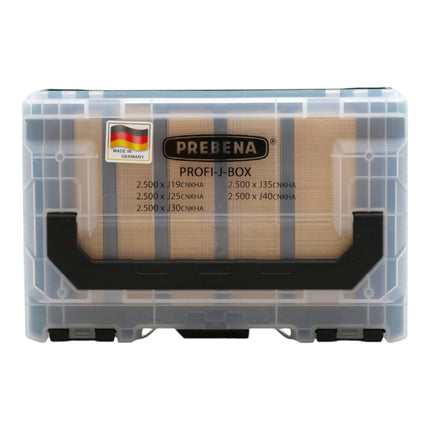 Prebena 2XR-J50 Cloueur pneumatique 4,0- 7,0Bar + PROFI-J-BOX Tête de refoulement Brads 12500 pcs. + mallette