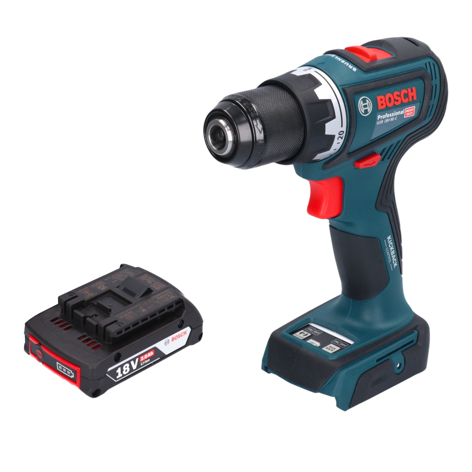 Bosch GSR 18V 90 C Professional Akku Bohrschrauber 18 V 64 Nm Brushless 1x Akku 2 0 Ah ohne Ladegeraet 0 - toolbrothers