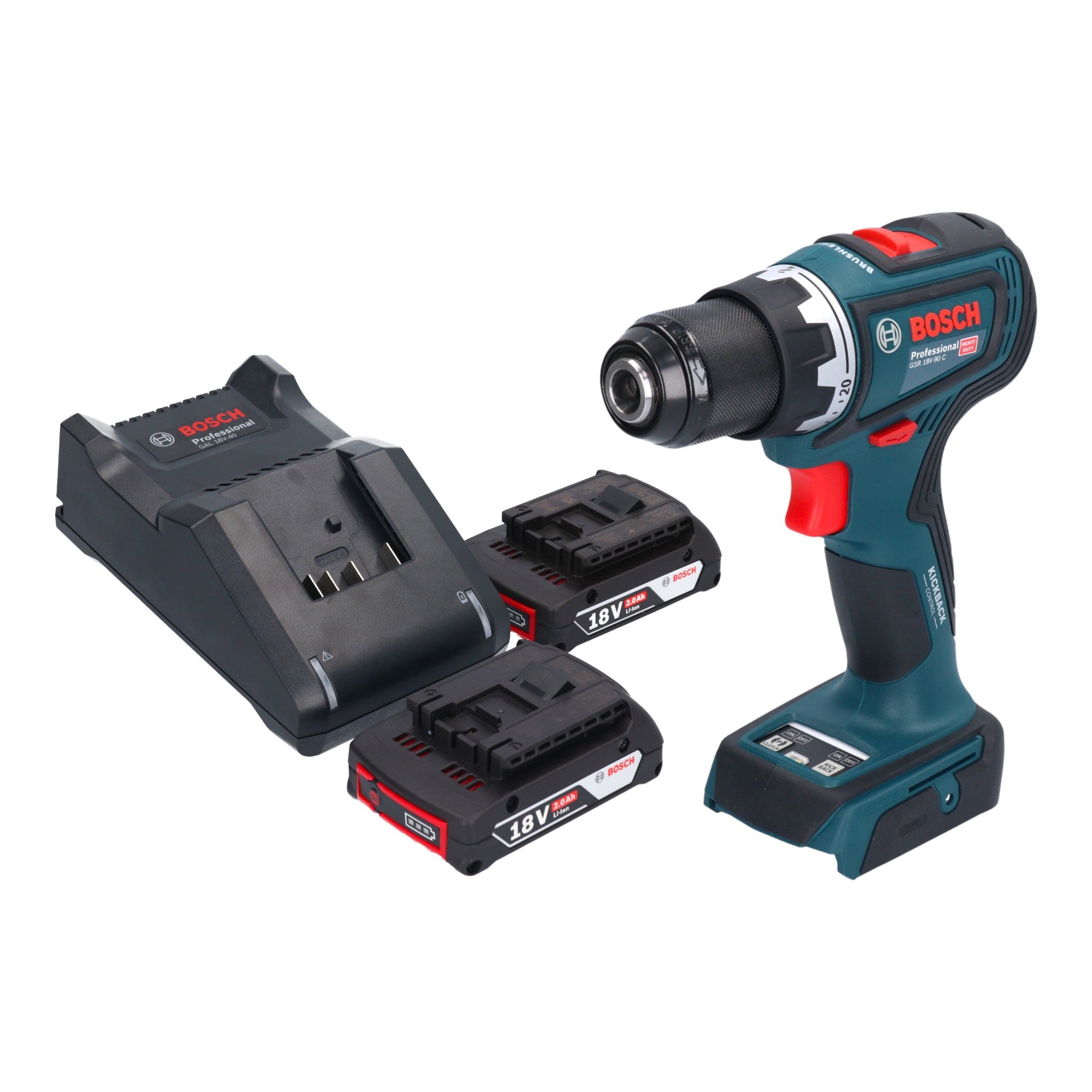 Bosch GSR 18V 90 C Professional Akku Bohrschrauber 18 V 64 Nm Brushless 2x Akku 2 0 Ah Ladegeraet 0 - toolbrothers