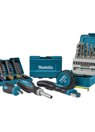 Makita B-49725 Juego de brocas 96 piezas + Makpac (Cúter Cuchilla Cinta métrica Puño Destornillador Trinquete Destornillador Portapuntas)