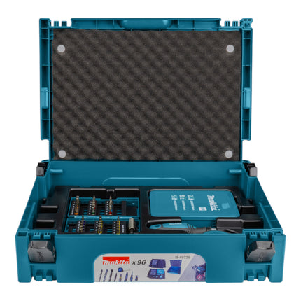 Makita B-49725 Jeu de forets 96 pièces + Makpac ( Cutter Maband Tournevis à poing Tournevis à cliquet Porte-embouts )