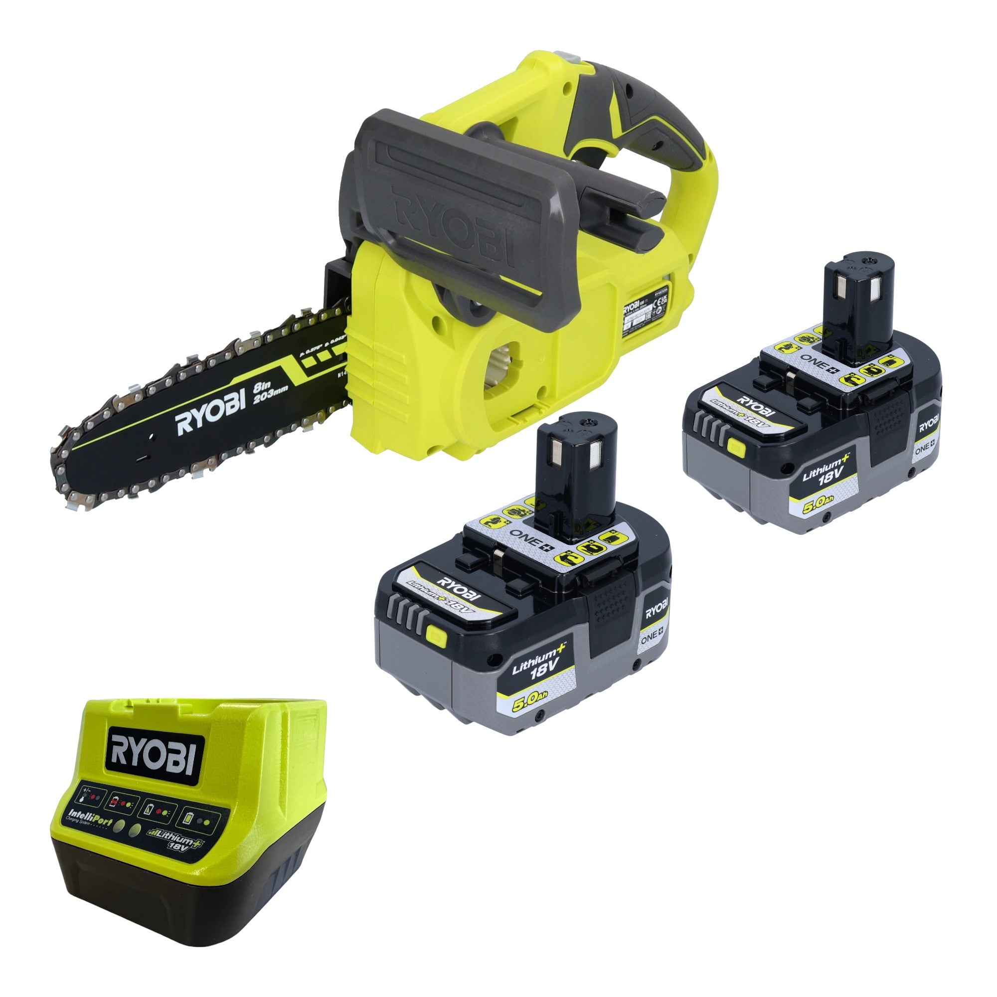 RYOBI RY18CS20A 18 V ONE Akku Kettensaege 20 cm Compact 2x Akku 5 0 Ah Ladegeraet 0 - toolbrothers