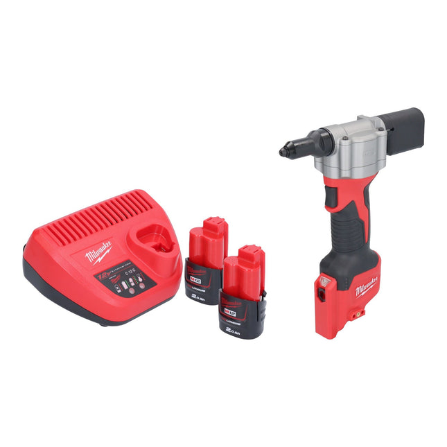 Milwaukee M12 BPRT 202 Akku Blindnietgeraet 12 V 20 32 mm 2x Akku 2 0 Ah Ladegeraet 0 - toolbrothers