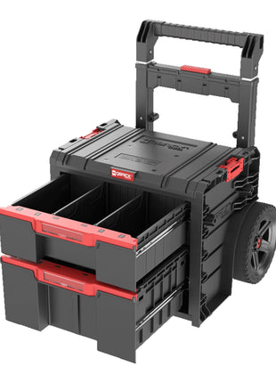 Qbrick System PRO Cart 2.0 Plus Drawer 2 mobilna skrzynia na kółkach 520 x 415 x 660 mm 9,5 l 12 l zdejmowany podwójny uchwyt teleskopowy