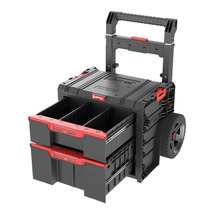 Qbrick System PRO Cart 2.0 Plus Drawer 2 boîte mobile sur roulettes 520 x 415 x 660 mm 9,5 l 12 l poignée télescopique double amovible