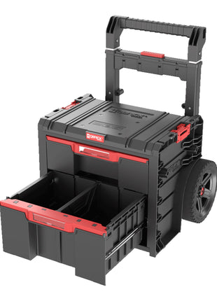 Qbrick System PRO Cart 2.0 Plus Drawer 2 boîte mobile sur roulettes 520 x 415 x 660 mm 9,5 l 12 l poignée télescopique double amovible