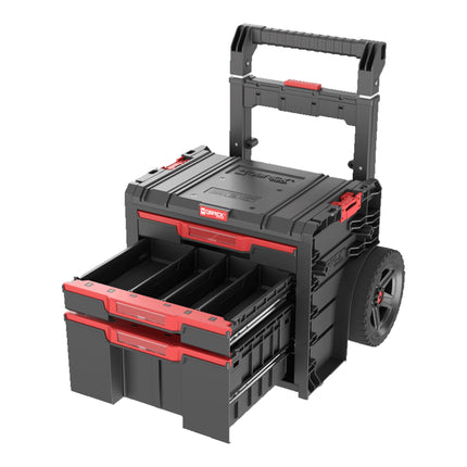 Qbrick System PRO Cart 2.0 Plus Drawer 3 boîte mobile sur roulettes 520 x 415 x 660 mm 12 l 2x 4,5 l poignée télescopique double amovible