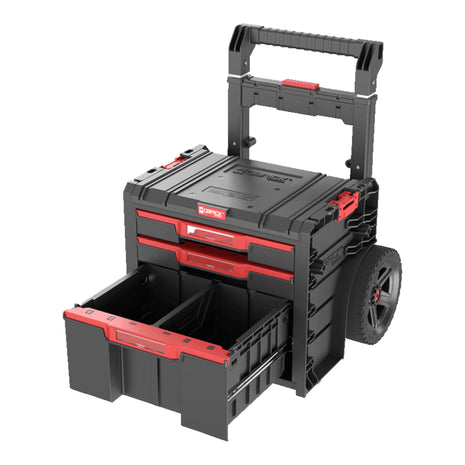 Qbrick System PRO Cart 2.0 Plus Drawer 3 mobilna skrzynka na kółkach 520 x 415 x 660 mm 12 l 2x 4,5 l zdejmowany podwójny uchwyt teleskopowy