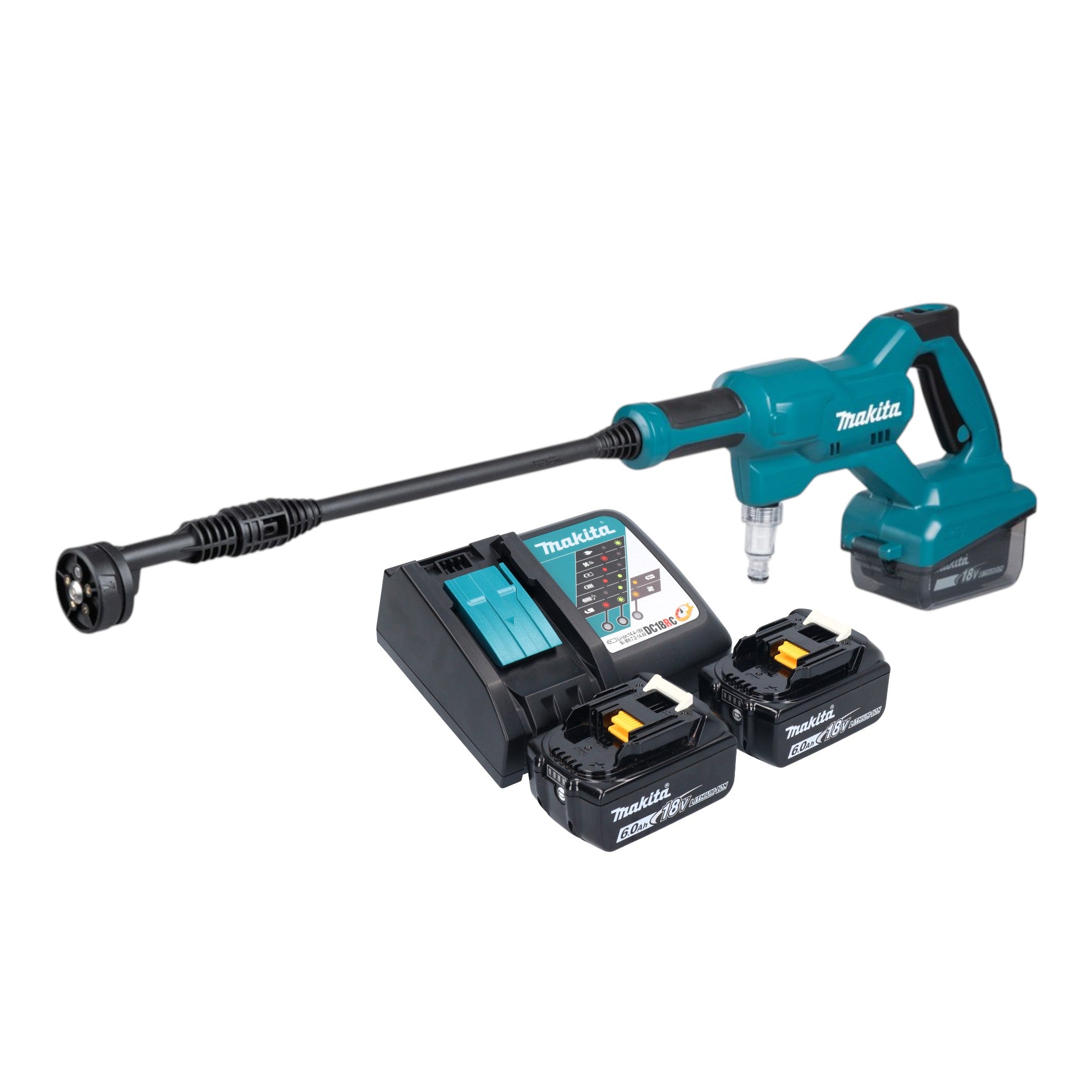 Makita DHW 180 RG Akku Druckreiniger 18 V 24 bar 2x Akku 6 0 Ah Ladegeraet 0 - toolbrothers