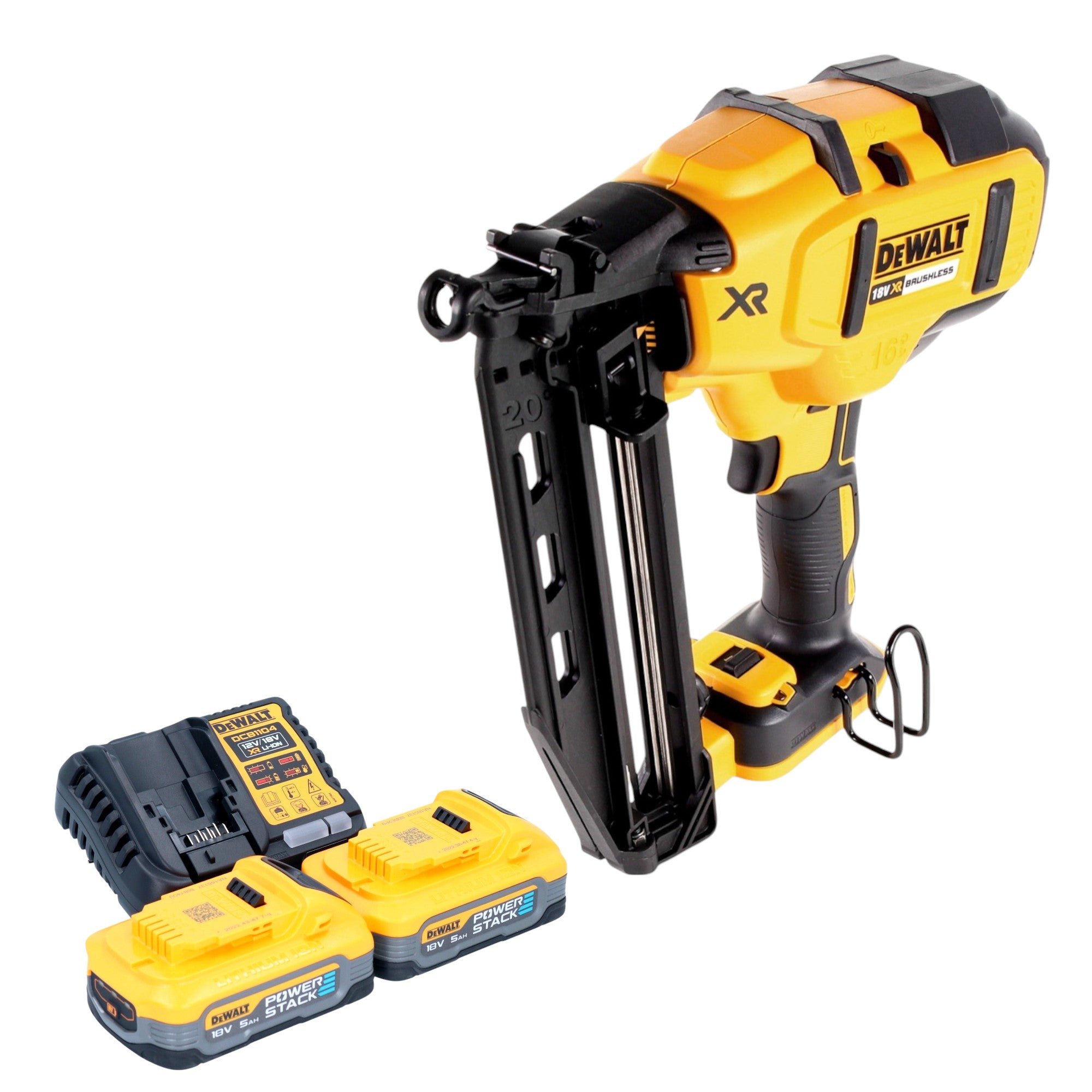 DeWalt DCN 660 H2 Akku Nagler 18V 32 63 mm Brushless 2x Powerstack Akku 5 0 Ah Ladegeraet 0 - toolbrothers