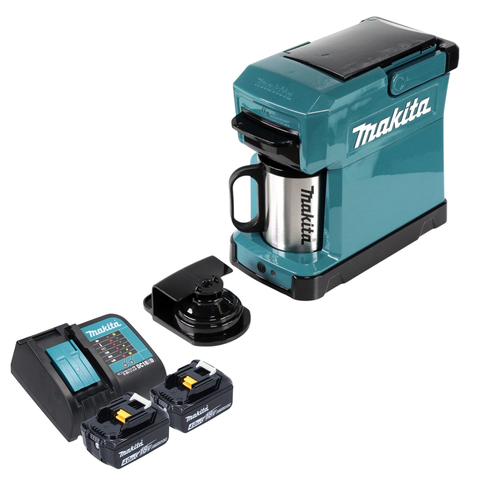 Makita DCM 501 SM2 Akku Kaffeemaschine 12 V max 18 V 2x Akku 4 0 Ah Ladegeraet 0 - toolbrothers