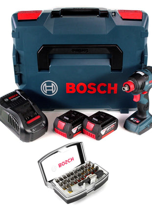 Bosch GDX 18 V-200 C Professional 18 V Li-Ion Akku Drehschlagschrauber Brushless in L-Boxx + 2 x 6,0 Ah Akku + Ladegerät + 32 tlg. Bit-Set - Toolbrothers