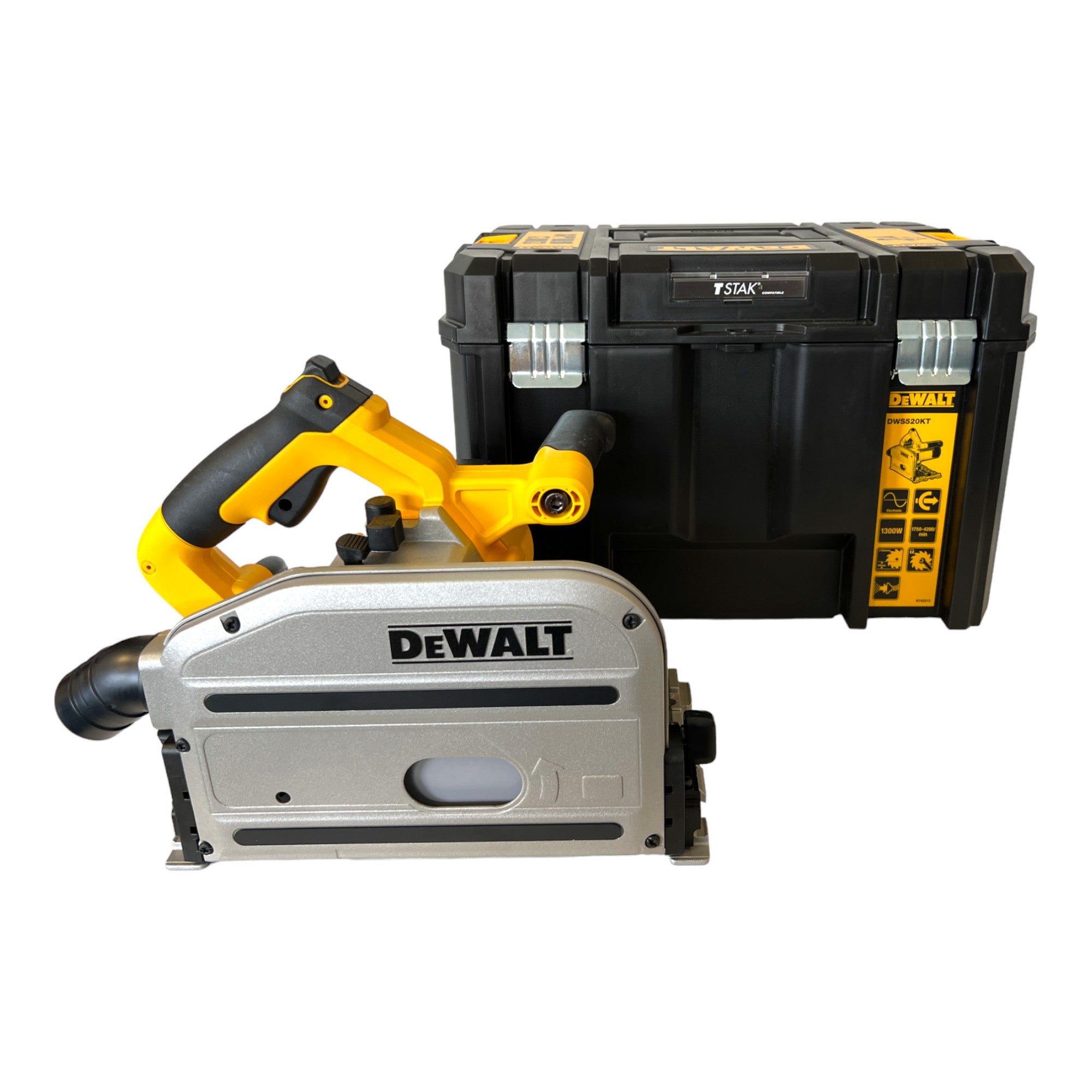 DeWalt DWS 520 KT Tauchkreissaege 1300 Watt 165 mm Saegeblatt Fuehrungsschiene Fuehrungsschienen Verbindungsstueck TSTAK 1 - toolbrothers