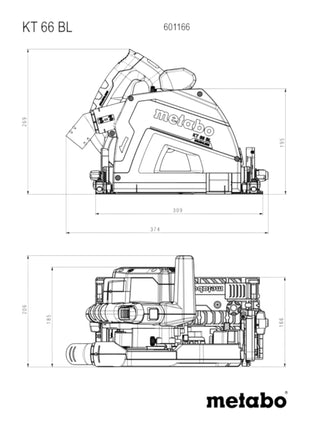 Metabo KT 66 BL Scie circulaire plongeante 1200 watts 165 mm + metaBOX ( 601166500 )