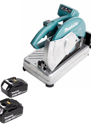 Makita DLW 140 M Akku Trennschleifmaschine 2 x 18 V 355 mm + 2x 4,0 Ah Akku - ohne Ladegerät - Toolbrothers