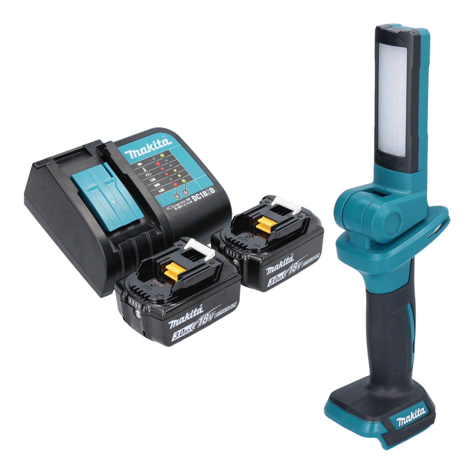 Makita DML 816 SF Akku Arbeitsleuchte 18 V 100 500 lm LED 2x Akku 3 0 Ah Ladegeraet 0 - toolbrothers