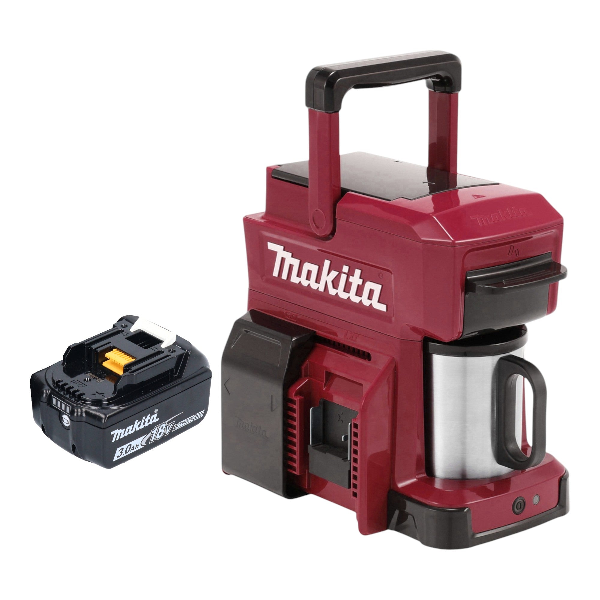 Makita DCM 501 FAR Akku Kaffeemaschine 12 V max 18 V Rot 1x Akku 3 0 Ah ohne Ladegeraet 0 - toolbrothers