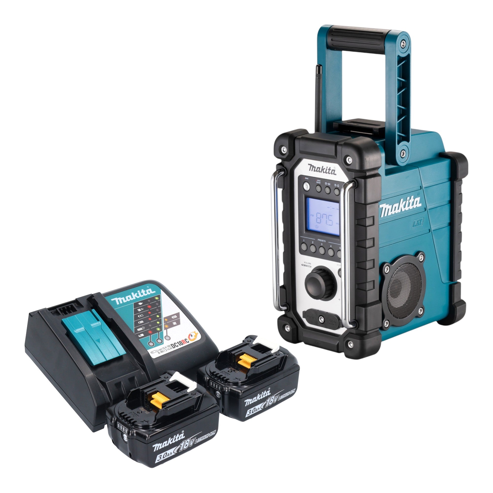 Makita DMR 116 RF Akku Baustellenradio 14 4 18 V AM FM AUX 2x Akku 3 0 Ah Ladegeraet 0 - toolbrothers