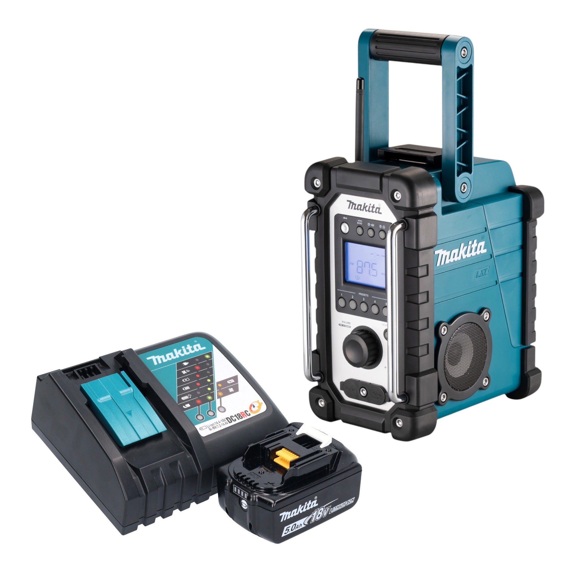 Makita DMR 116 RT1 Akku Baustellenradio 14 4 18 V AM FM AUX 1x Akku 5 0 Ah Ladegeraet 0 - toolbrothers