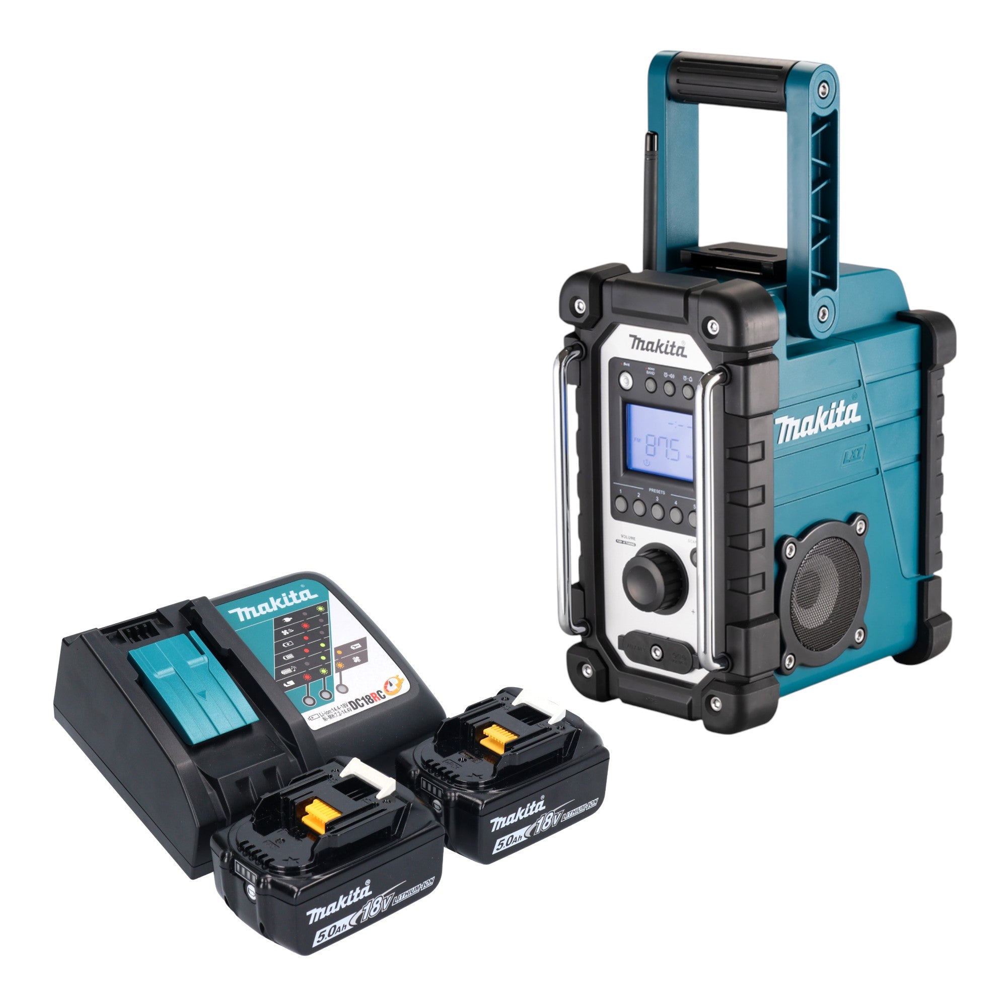 Makita DMR 116 RT Akku Baustellenradio 14 4 18 V AM FM AUX 2x Akku 5 0 Ah Ladegeraet 0 - toolbrothers