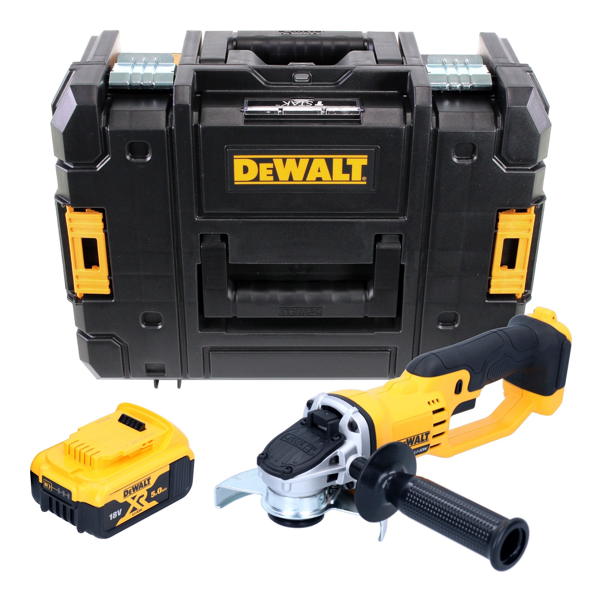 DeWalt DCG 412 NT Akku Winkelschleifer 18 V 125 mm 1x Akku 5 0 Ah TSTAK ohne Ladegeraet 0 - toolbrothers