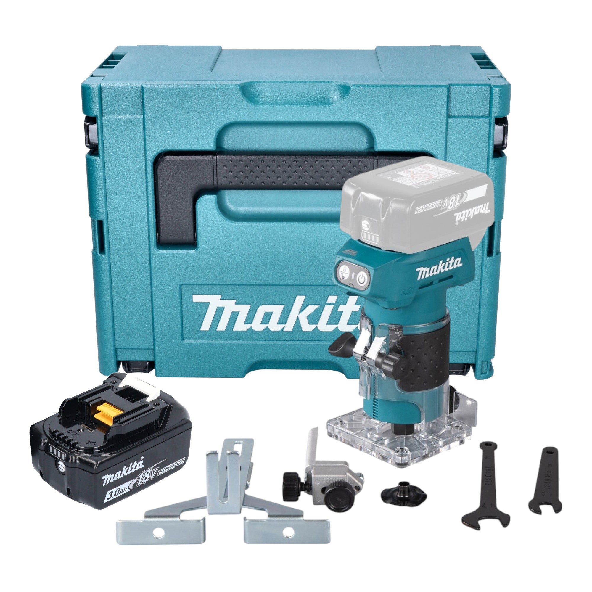 Makita DRT 52 F1J Akku Kantenfraese 18 V 6 mm Brushless 1x Akku 3 0 Ah Makpac ohne Ladegeraet 0 - toolbrothers