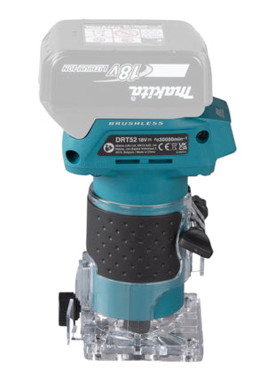 Makita DRT 52 G1J Akku Kantenfräse 18 V 6 mm Brushless + 1x Akku 6,0 Ah + Makpac - ohne Ladegerät