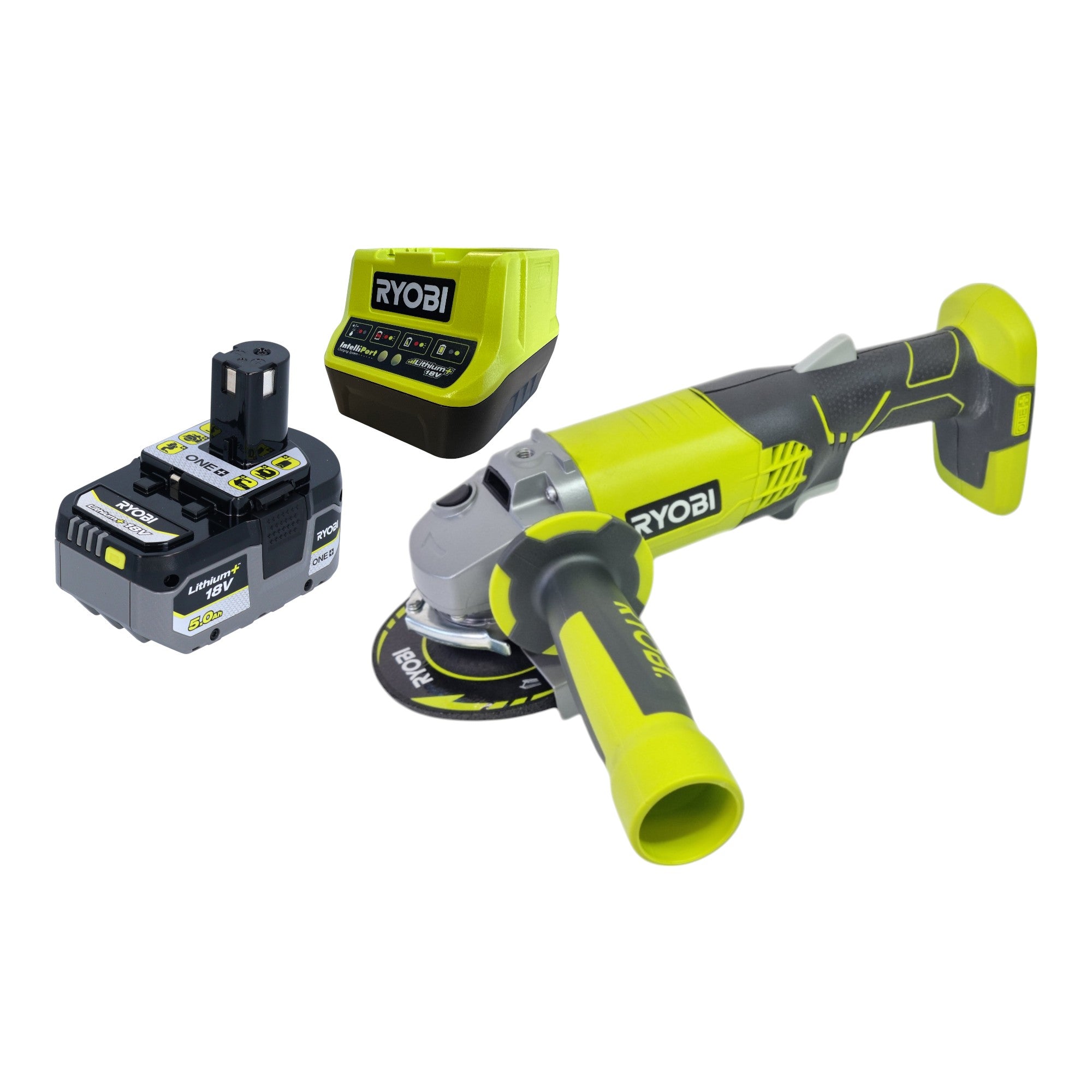 RYOBI R18AG 0 Akku Winkelschleifer 18 V ONE 115 mm 1x Akku 5 0 Ah Ladegeraet 0 - toolbrothers
