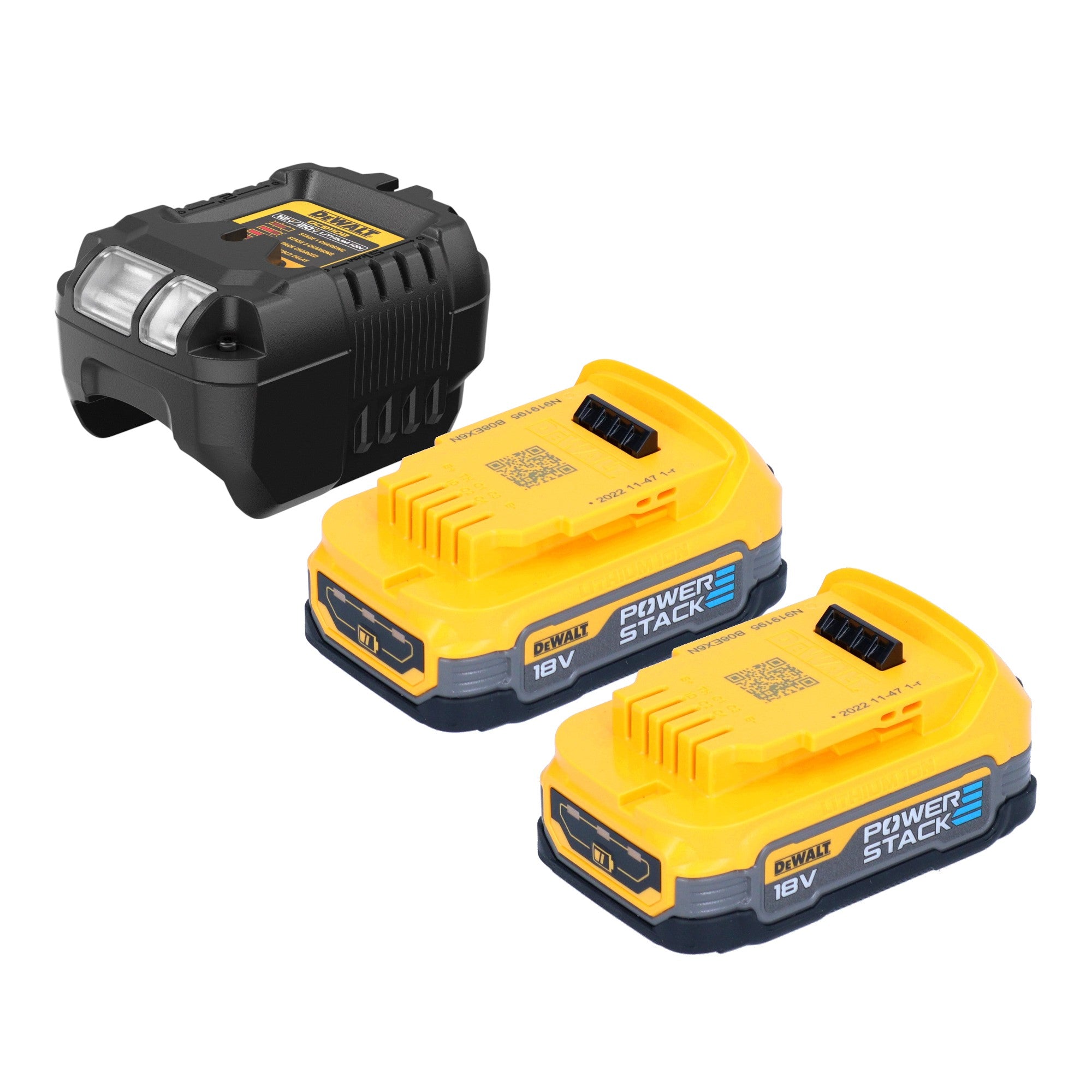 DeWalt DCB 1102 E2 Akku Starter Set 18 V mit 2x Powerstack Akku 1 7 Ah DCB 1102 Ladegeraet 0 - toolbrothers