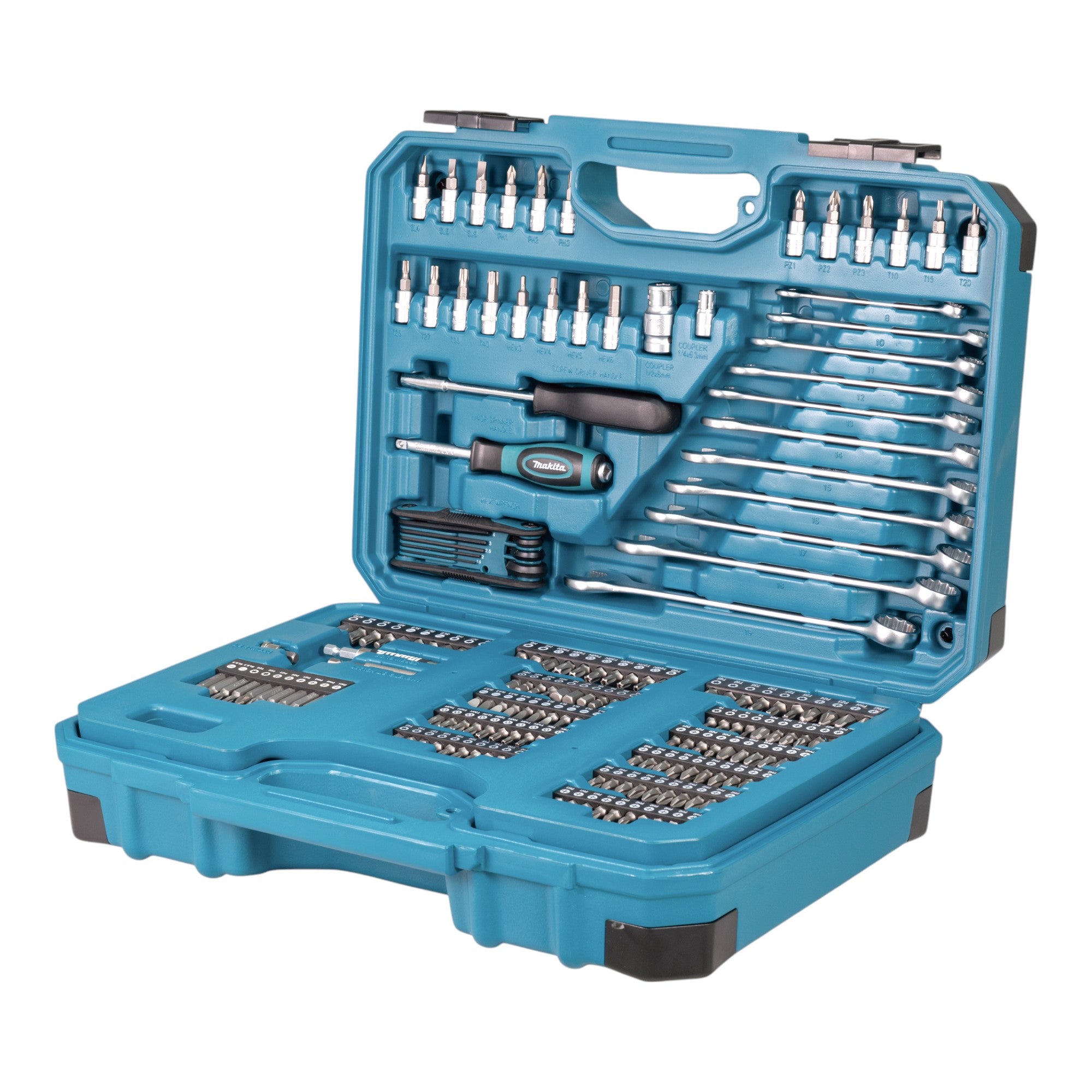 Makita E 17980 Werkzeug Set 231 tlg 5 16 1 4 1 2 Schraubendreher Ratsche Schraubenschluessel Bits Koffer 0 - toolbrothers