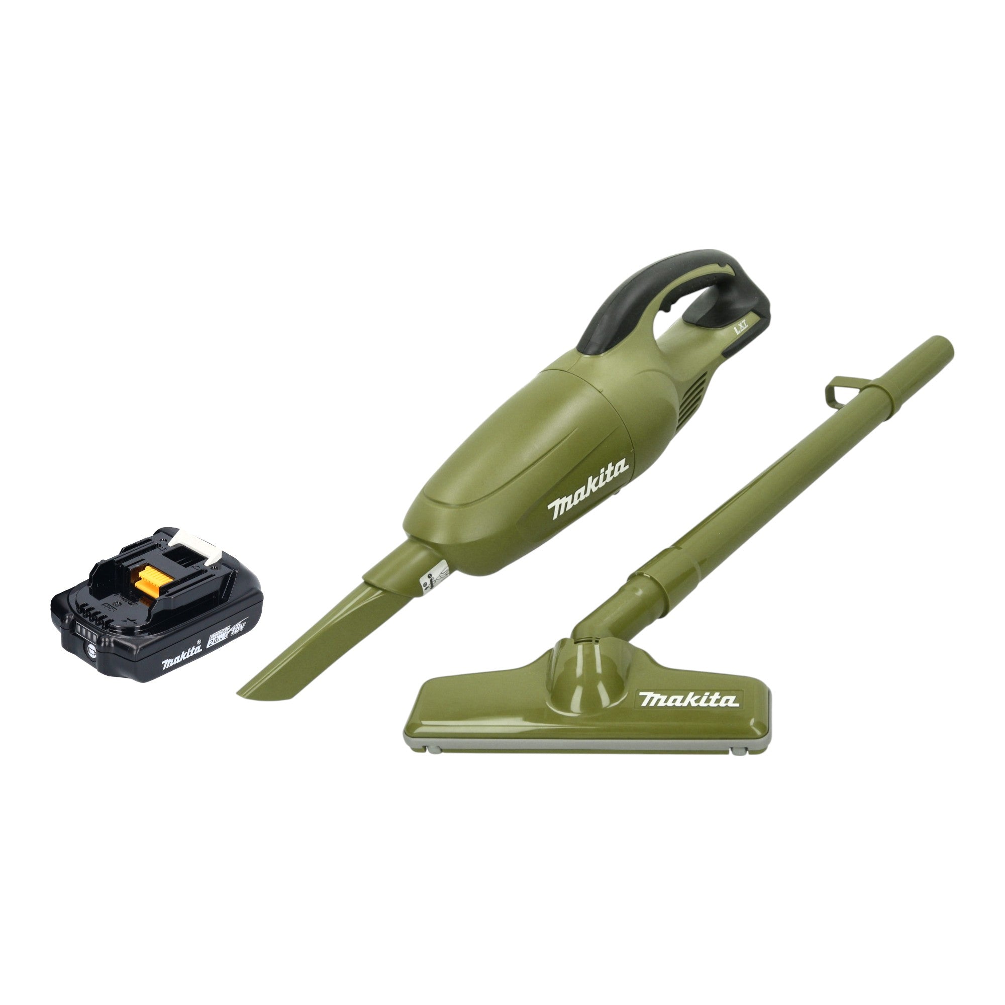 Makita DCL 180 AO Akku Staubsauger 18 V 0 65 l Olive Outdoor Adventure Serie 1x Akku 2 0 Ah ohne Ladegeraet 0 - toolbrothers