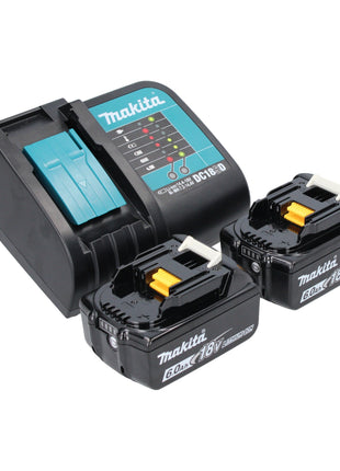 Taladro percutor inalámbrico Makita DHP 487 SGO 18 V 40 Nm sin escobillas serie Olive Outdoor Adventure + 2 baterías 6,0 Ah + cargador