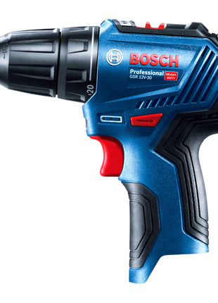 Bosch GSR 12V-30 Professional taladro atornillador a batería 12 V 30 Nm sin escobillas (06019G9000) + 2x baterías 2,0 Ah + cargador + maletín