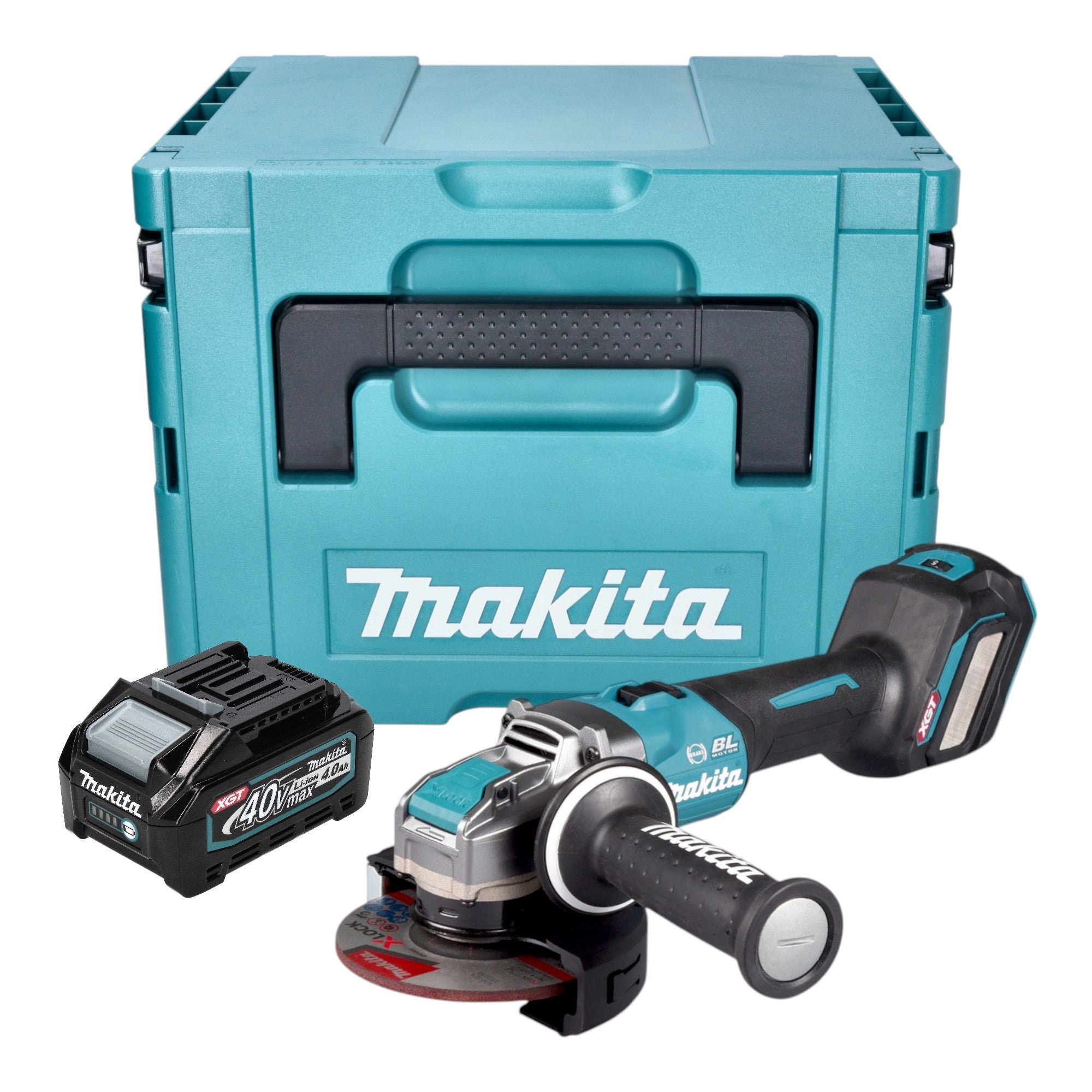 Makita GA 041 GM101 Akku Winkelschleifer 40 V max 125 mm X LOCK Brushless 1x Akku 4 0 Ah Makpac ohne Ladegeraet 0 - toolbrothers
