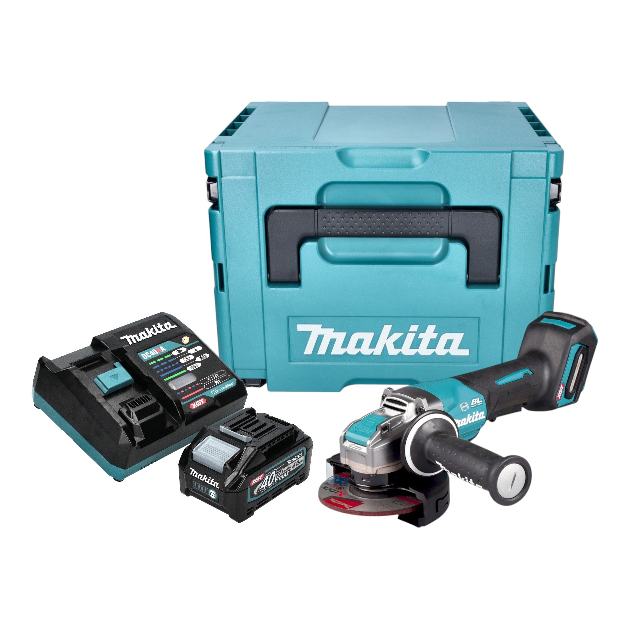 Makita GA 047 GM101 Akku Winkelschleifer 40 V max 125 mm X LOCK Brushless 1x Akku 4 0 Ah Ladegeraet Makpac 0 - toolbrothers