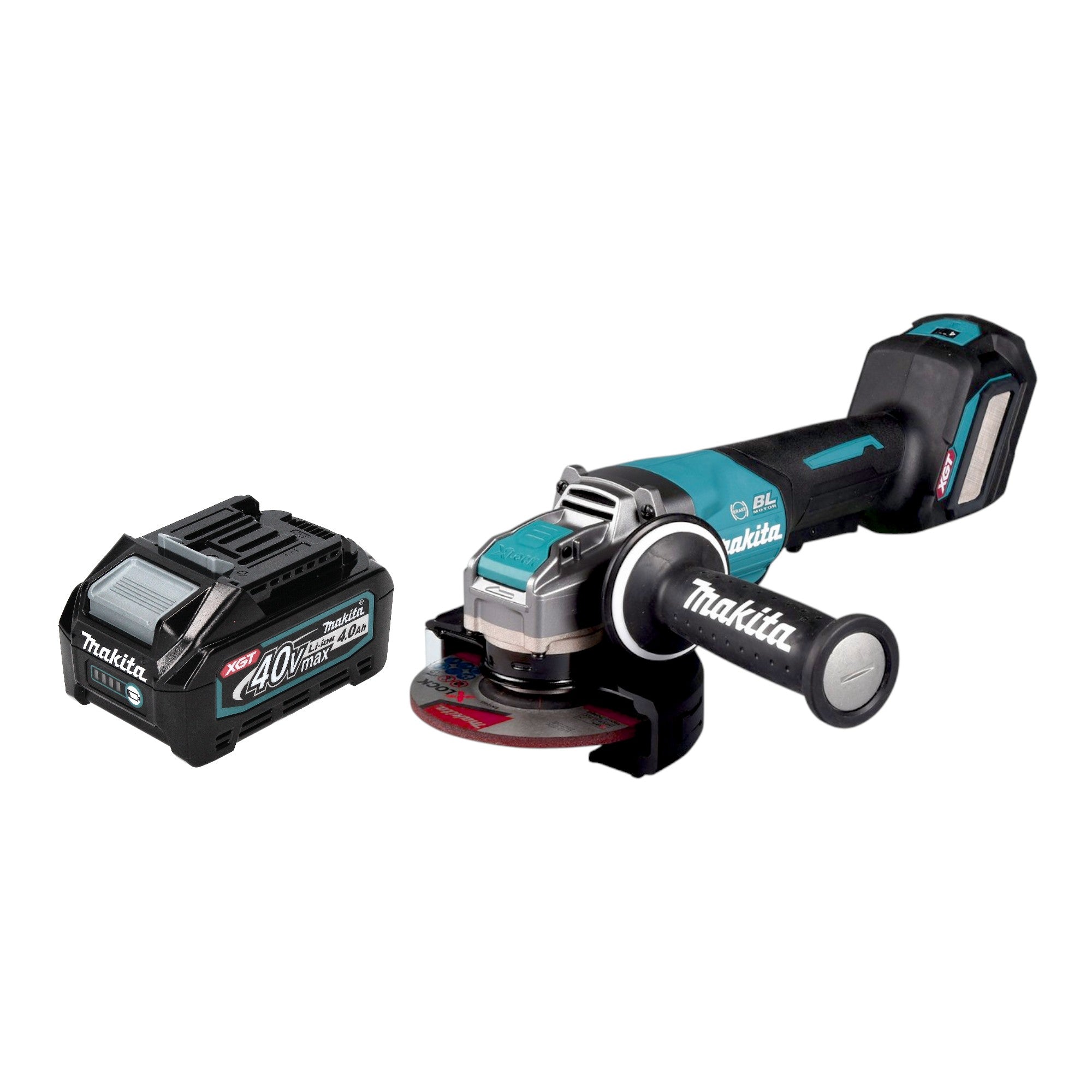 Makita GA 044 GM1 Akku Winkelschleifer 40 V max 125 mm X LOCK Brushless 1x Akku 4 0 Ah ohne Ladegeraet 0 - toolbrothers