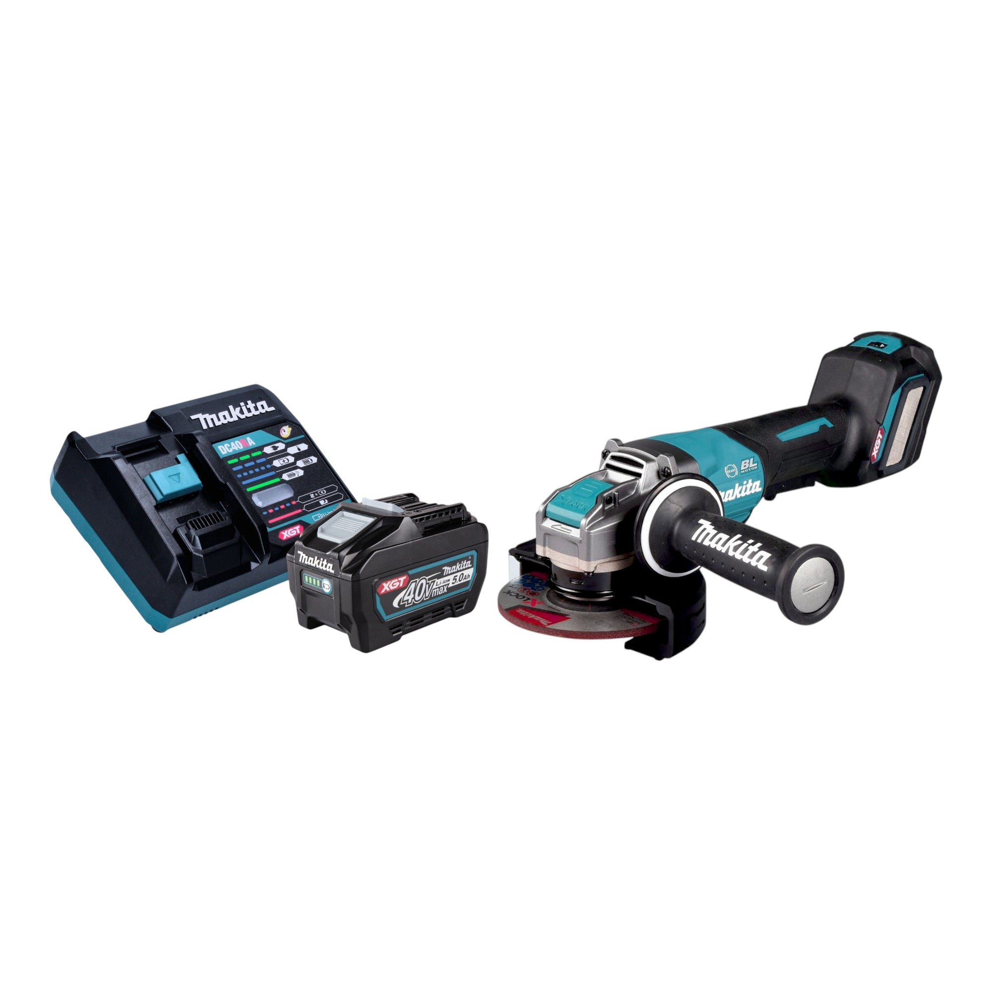Makita GA 044 GT101 Akku Winkelschleifer 40 V max 125 mm X LOCK Brushless 1x Akku 5 0 Ah Ladegeraet 0 - toolbrothers