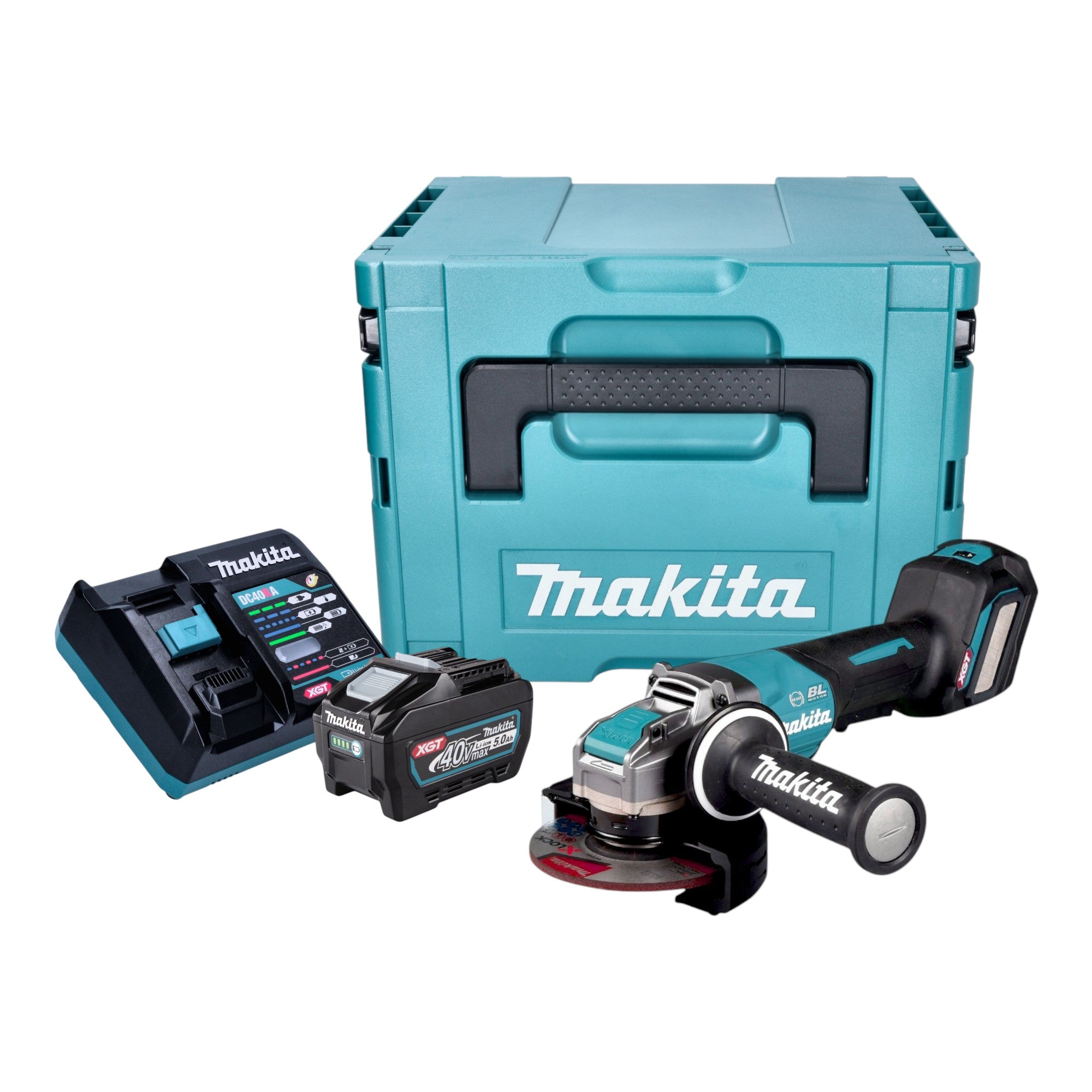 Makita GA 044 GT101 Akku Winkelschleifer 40 V max 125 mm X LOCK Brushless 1x Akku 5 0 Ah Ladegeraet Makpac 0 - toolbrothers
