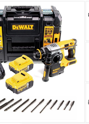 DeWalt DCH 273 P2 Akku Kombihammer 18V 2,1J SDS-Plus Brushless + 2x Akku 5,0Ah +Ladegerät + TSTAK + 11x Bohrer - Toolbrothers