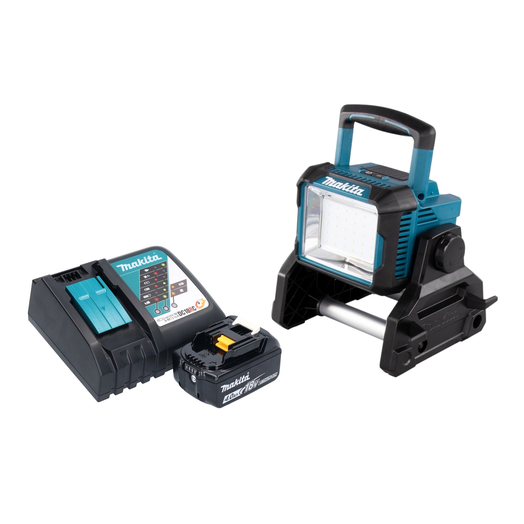 Makita DEADML 811 RM1 Akku Baustrahler 14 4 18 V 3000 lm LED 1x Akku 4 0 Ah Ladegeraet 0 - toolbrothers