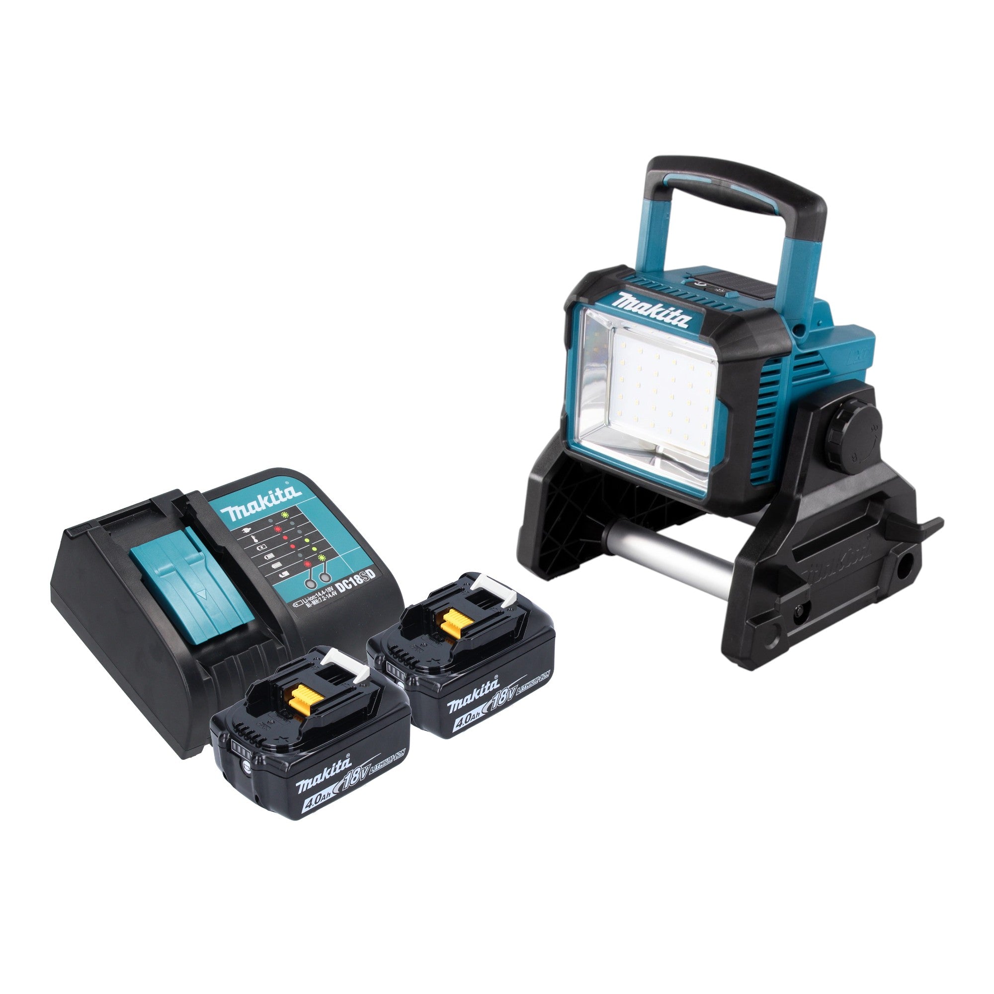 Makita DEADML 811 SM Akku Baustrahler 14 4 18 V 3000 lm LED 2x Akku 4 0 Ah Ladegeraet 0 - toolbrothers