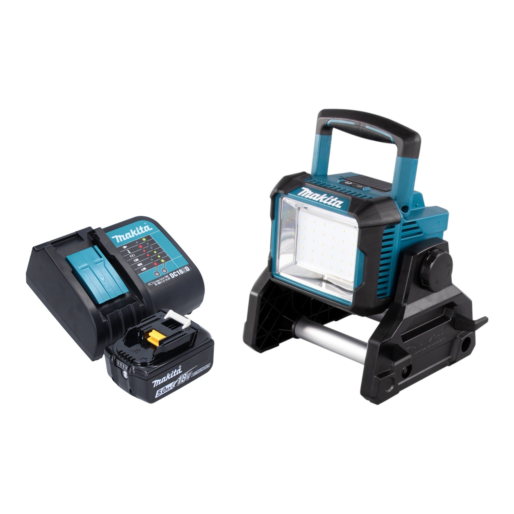 Makita DEADML 811 ST1 Akku Baustrahler 14 4 18 V 3000 lm LED 1x Akku 5 0 Ah Ladegeraet 0 - toolbrothers