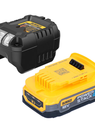 DeWalt DCV 100 E1 Souffleur / Souffleuse de feuilles 18 V + 1x batterie Powerstack 1,7 Ah + chargeur