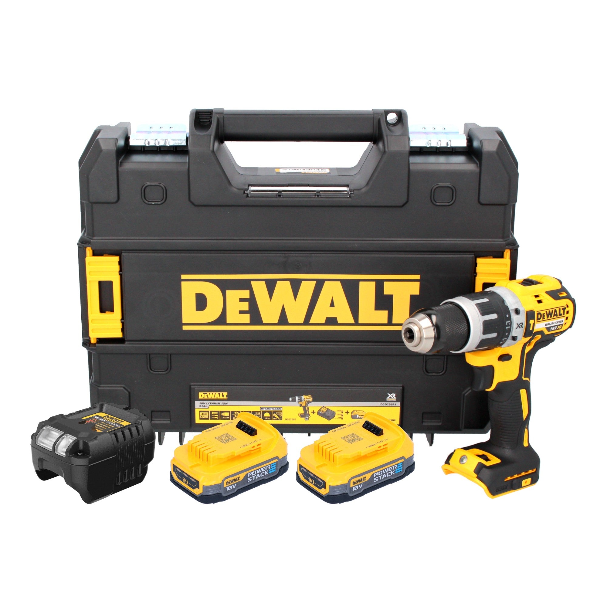 DeWalt DCD 796 E2T Akku Schlagbohrschrauber 18 V 70 Nm Brushless 2x Powerstack Akku 1 7 Ah Ladegeraet TSTAK 0 - toolbrothers