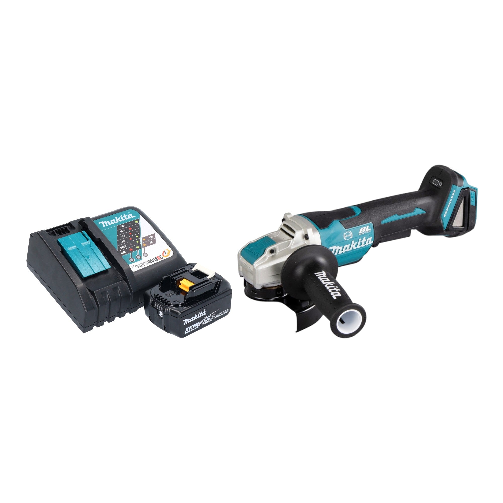 Makita DGA 520 RM1X1 Akku Winkelschleifer 18 V 125 mm X LOCK Brushless 1x Akku 4 0 Ah Ladegeraet 0 - toolbrothers