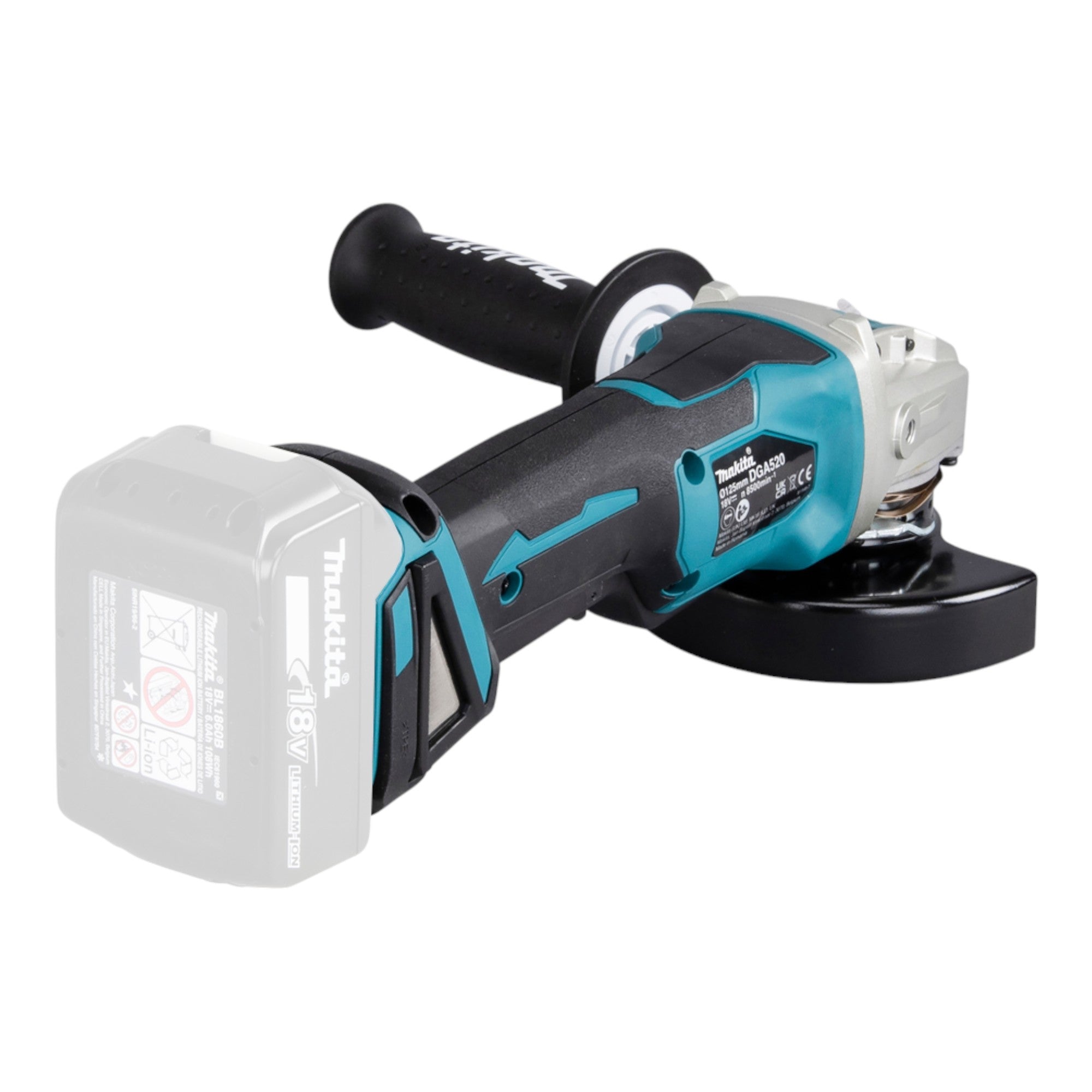 Makita DGA 520 RTJX1 Akku Winkelschleifer 18 V 125 mm X LOCK Brushless 2x Akku 5 0 Ah Ladegeraet Makpac 4 - toolbrothers